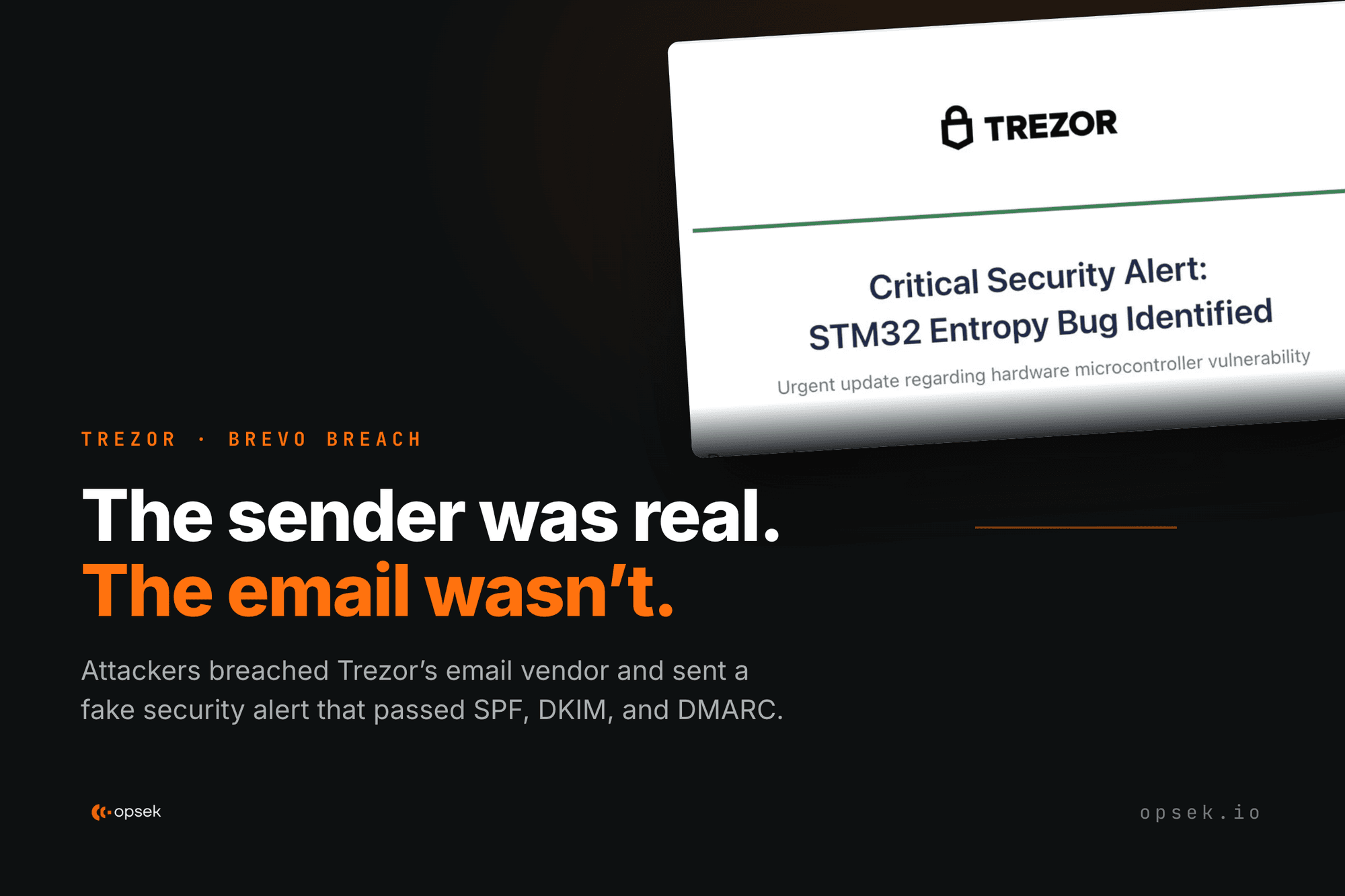 On September 9th, attackers compromised Brevo (the email platform behind Trezor's newsletter) and sent a fake security alert to roughly 347,000 sub...